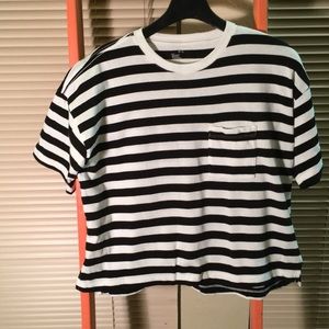 Black & White Striped Boxy Tee